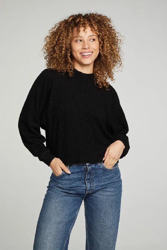 Special Price Long Sleeve Cropped Mock Neck Raglan Tee