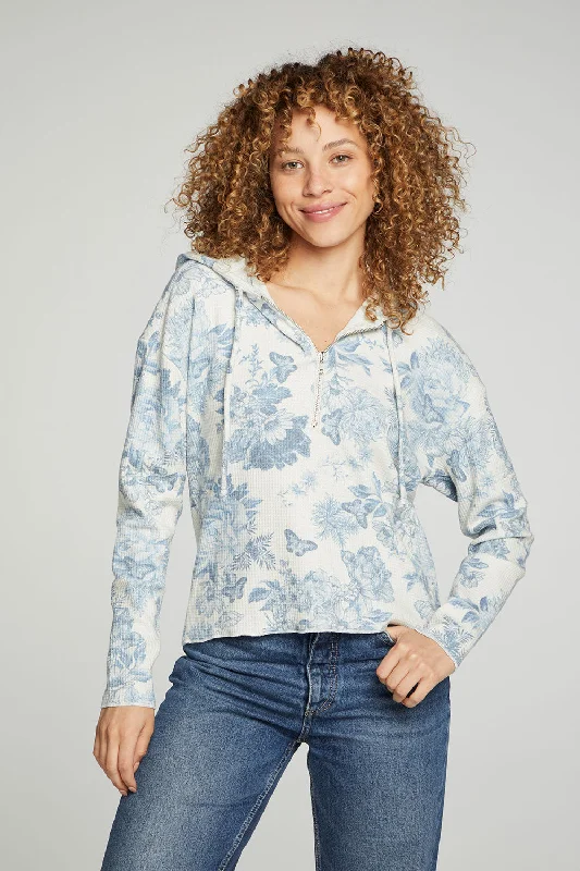 Sale Event Long Sleeve Semi Cropped Zip Front Hoodie