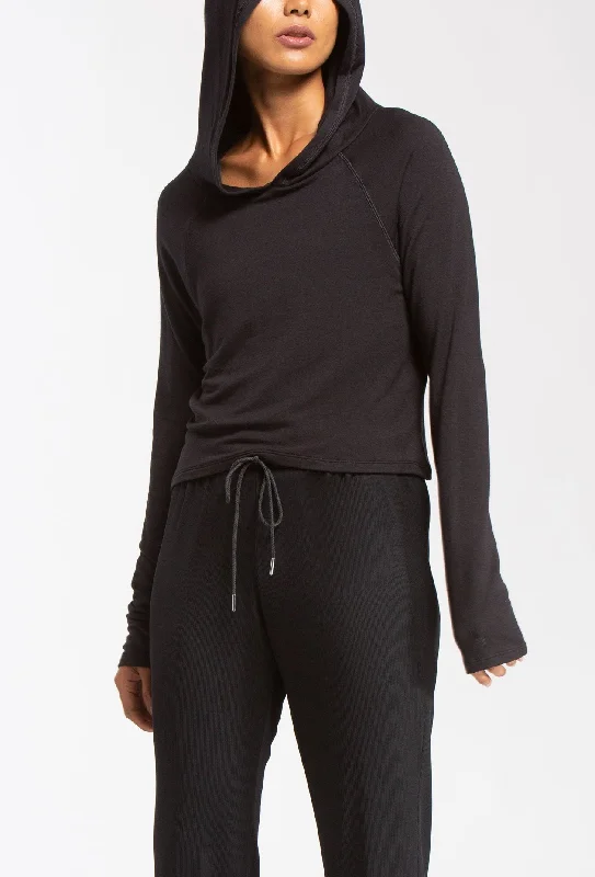 Flash Deals Wear It To Heart Lucky Hooded Long Sleeve - Black