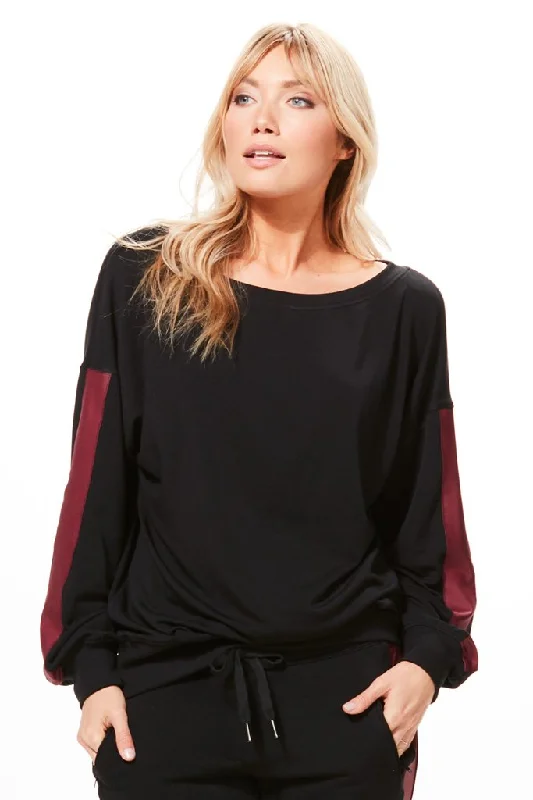 Take Advantage CHICHI Active Mandy Track Sweatshirt - Black/Burgundy