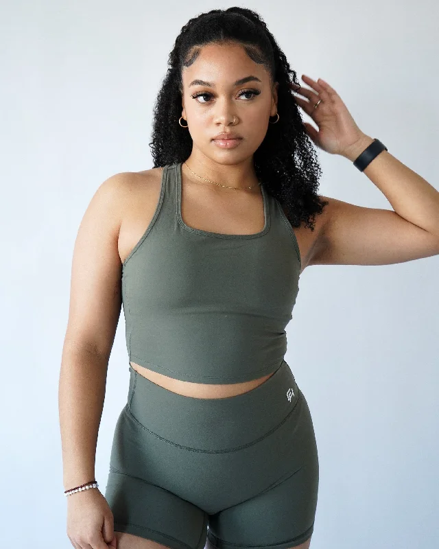 Online Only Performance Racerback Top - Olive