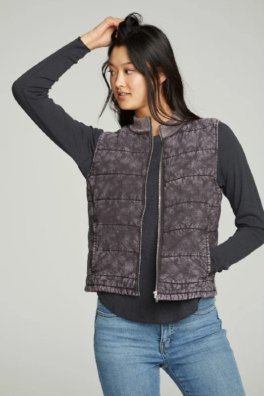 Now or Never Quilted Mock Neck Puffer Vest