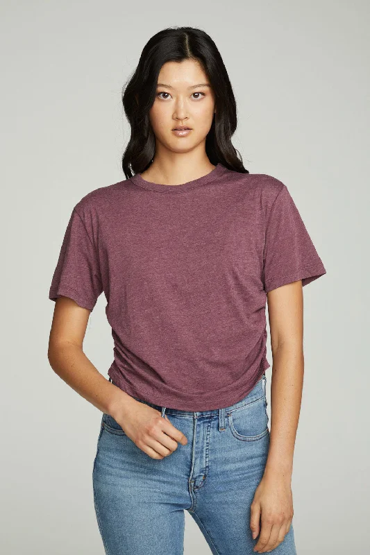 Great Bargains Short Sleeve Crew Neck Shirred Side Tee