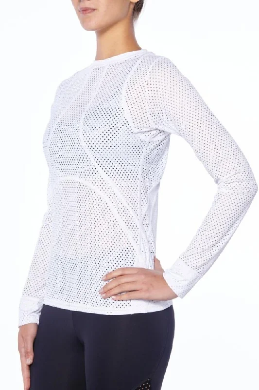 Deep Discounts 925Fit Track Me Down Rash Guard - White