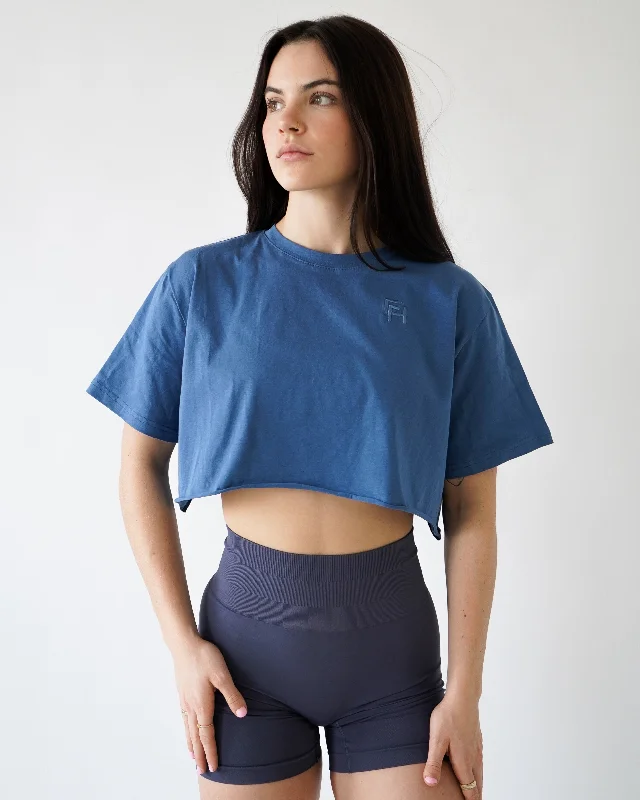 Exclusive Access Vital Crop Tee - Denim