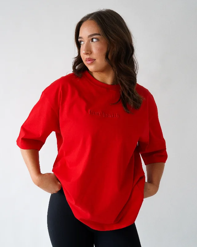 Inventory Reduction WARMUP T-SHIRT- Chili