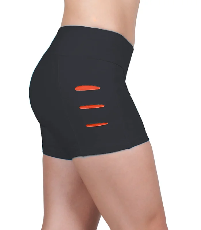Seasonal Sale Bia Brazil Activewear Sliced Up Shorts SH2451 Black/Red