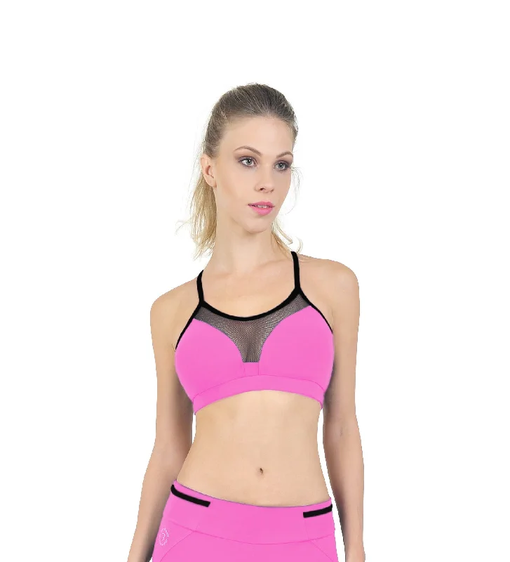 Sale Event Bia Brazil Padded Y Back Bra With Mesh BT3363 Bubble Gum pink/Black