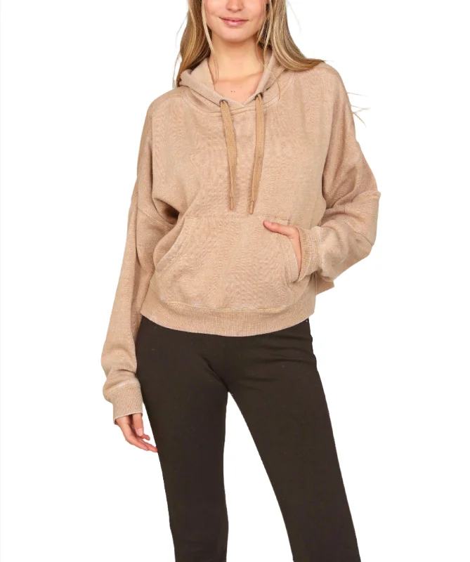 Friends and Family Sale Vintage Havana Burnout Side Slit Hoodie VH9901 Macaroon