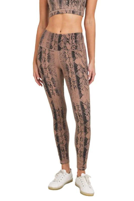 Warehouse Sale Dark Pink Serpentine Snake Print Highwaist Leggings APH3087 and Plus