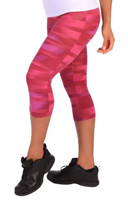 Special Discount Equilibrium Activewear Fuschia Wave Capri C337