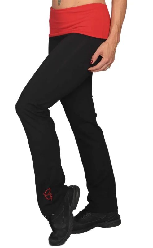 Shop and Save Equilibrium Activewear Roll Down Daisy Pant Red LP298