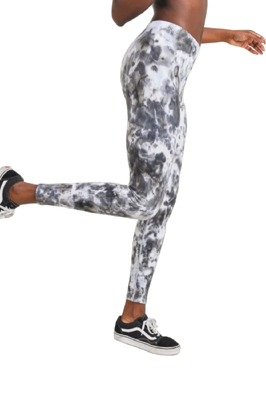 Extra Savings Mono B Crystal Tie Dye Seamless Ribbed Legging APH3083