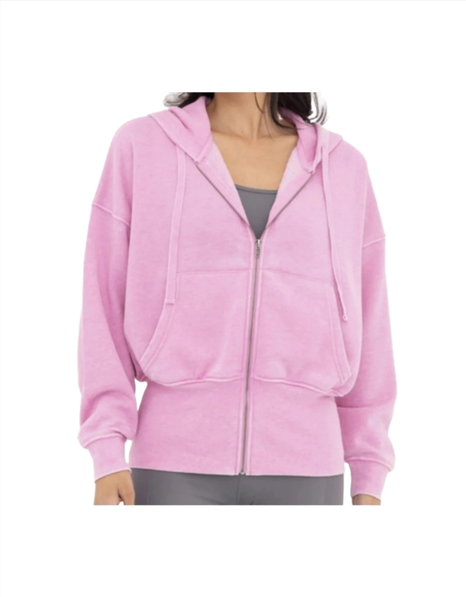 Don’t Miss Out Mono B Fleece Hoodie Jacket KJ11571 Fuschia