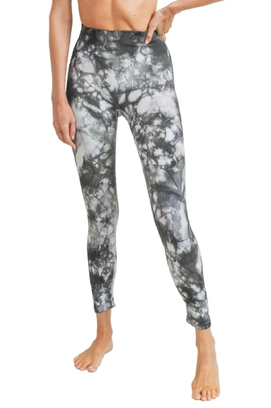 Super Deal Mono B Glass Tie Dye Seamless Ribbed Legging APH3002