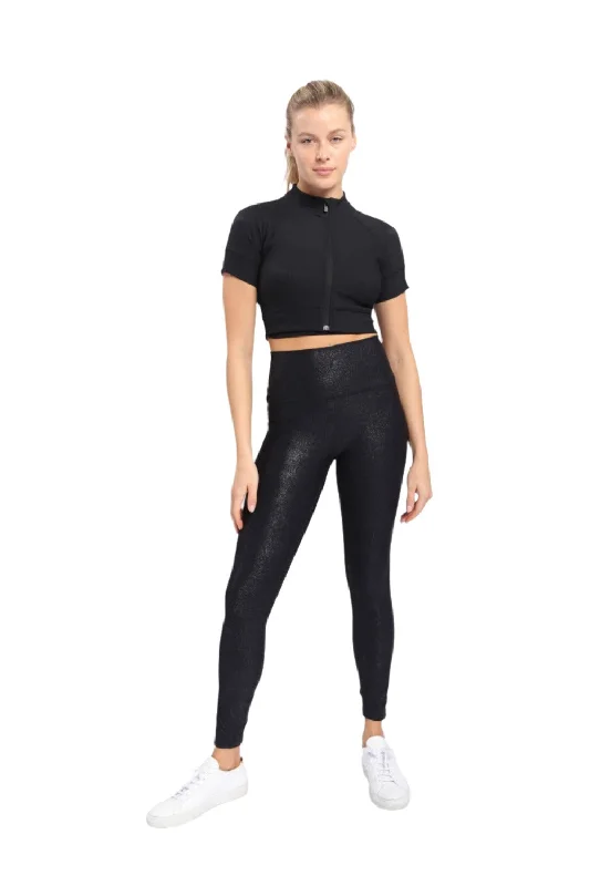 Big Savings Mono B High waist Foil Leggings With Side Pockets APH-A0951 and Plus