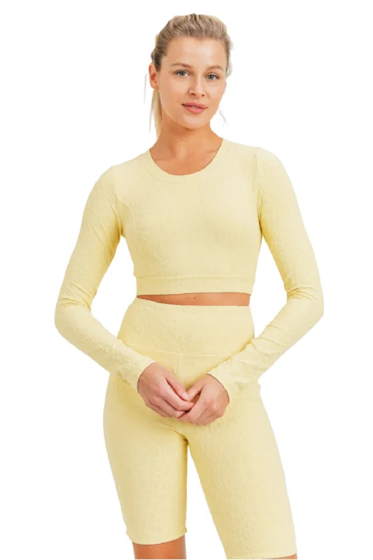 Online Only Mono B Leopard Jacquard Crop Top AT8208
