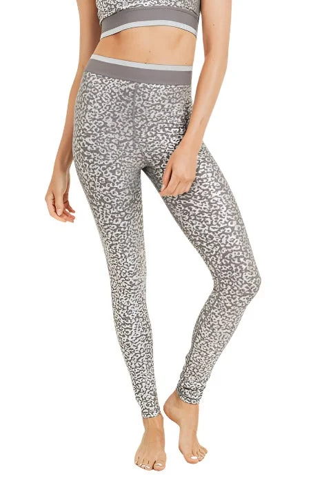 One-DAY Sale Mono B Silver Foil Leopard Legging APH2883