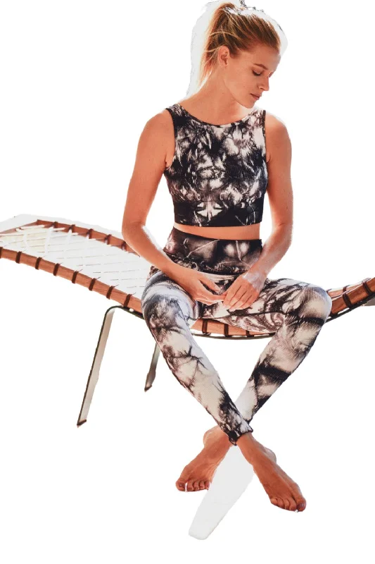 Blowout Sale Mono B Smokescreen Tie-Dye Ribbed Seamless Highwaist Leggings APH3049