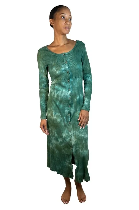 Shop and Save TLA Petite Button Down Maxi Tie Dyed Dress