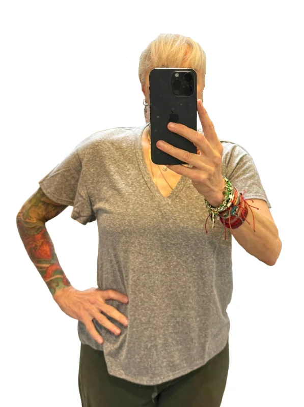 The Best Prices TLA V-Neck Crop Flutter Sleeve Tee and Petite