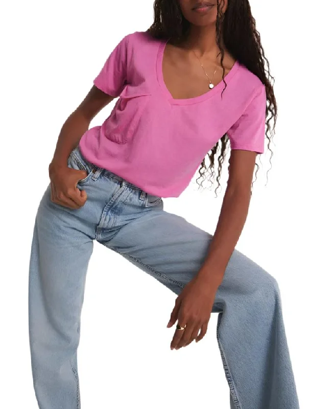 Unbeatable Prices Z Supply V Neck Pocket Tee Heartbreaker Pink