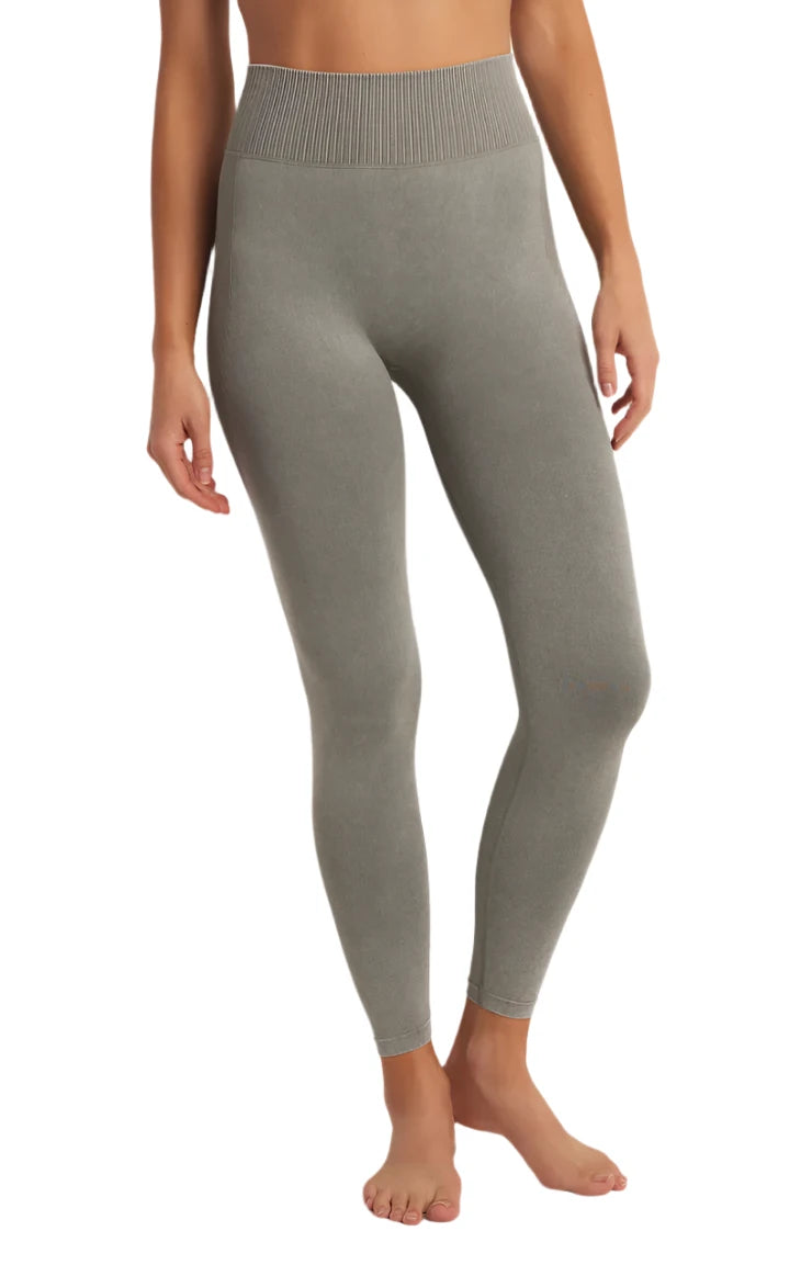 Special Promotion Z Supply WASH OUT SEAMLESS 7/8 LEGGING Olive
